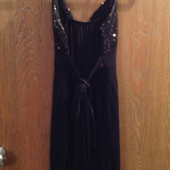 Black Sequin Top Minidress - Picture 3 of 4