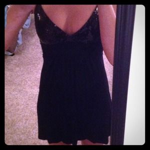 Black Sequin Top Minidress