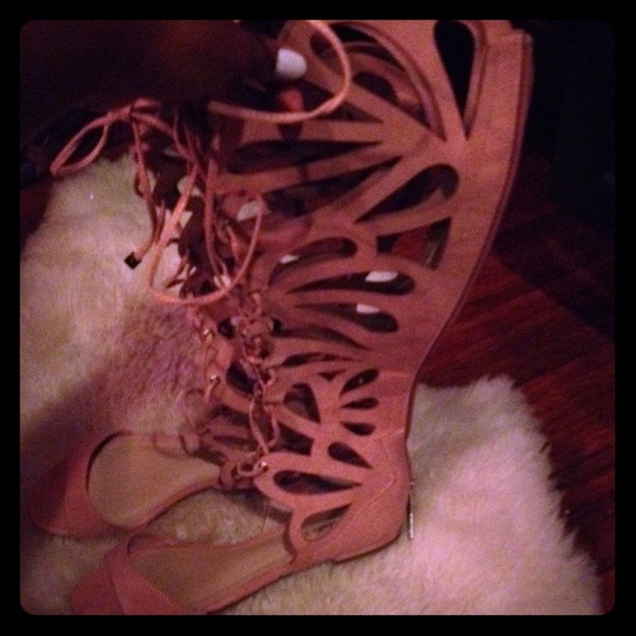 Beige Gladiator Sandals