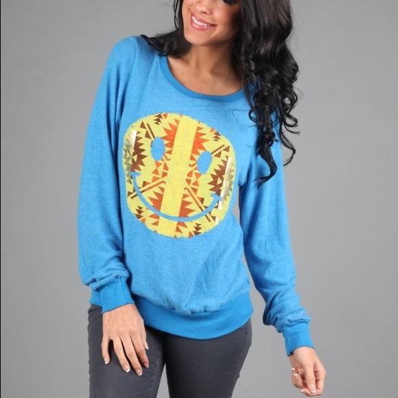 Vintage havana tribal smiley sweatshirt