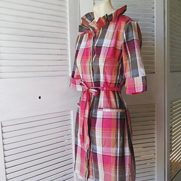 The Little Yellow Button plaid shirt dress