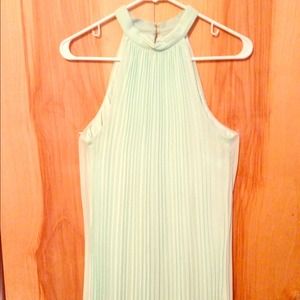 Mint green pleated top