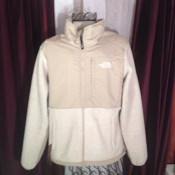 AUTHENTIC taupe women's small North Face fleece