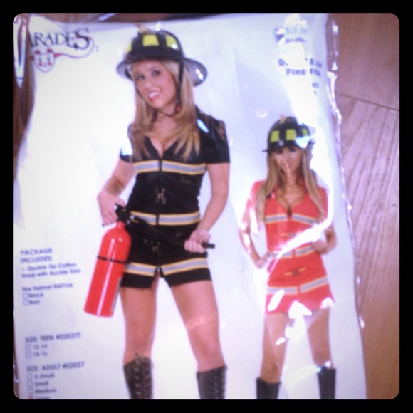 Reversible fire fighter halloween costume
