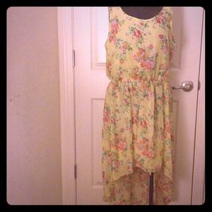 Yellow floral high low dress