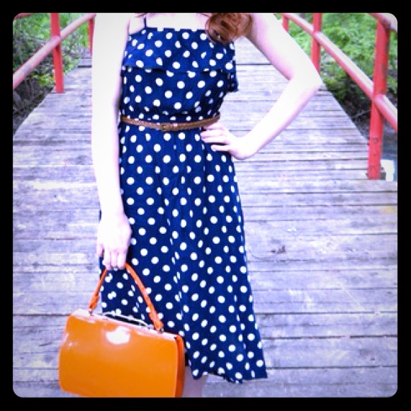 Polka dot high low dress