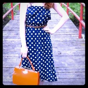 Polka dot high low dress