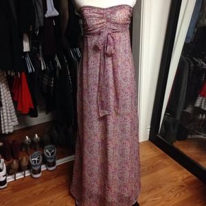Floral paisley maxi dress with sash tie