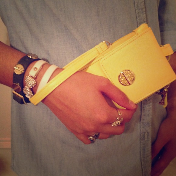 Yellow Clutch Wallet Wristlet
