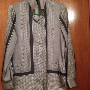 Givenchy inspired blacks and white button down.