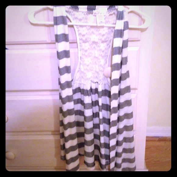 Black and white vest