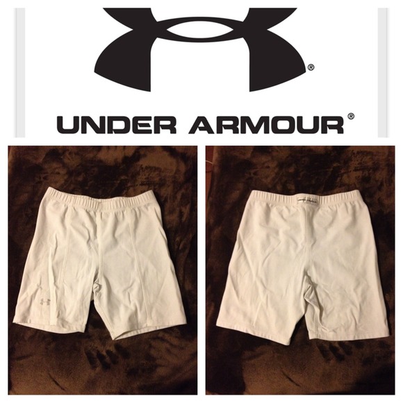 White under Armour compression shorts