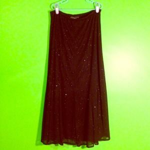 Black, sparkly, ankle length dress skirt