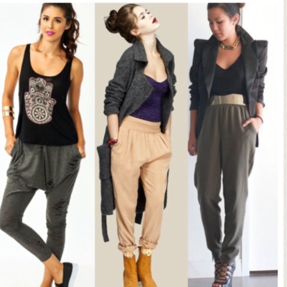 Olive green harem pants - Picture 3 of 4