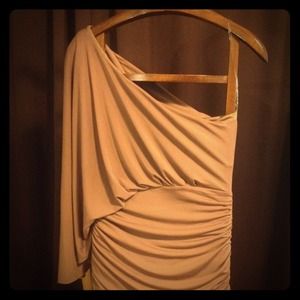 Taupe sexy off the shoulder dress