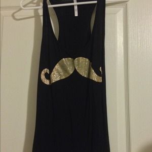 Gold mustache tank small