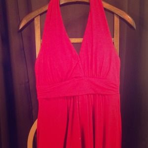 Red halter dress