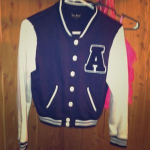 🔵CLEARANCE🔵 Dark blue Letterman jacket