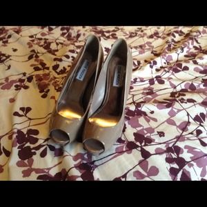 Taupe Steve Madden Peep Toe Platforms