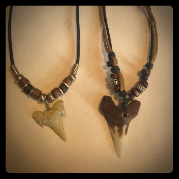 2 Shark tooth necklaces