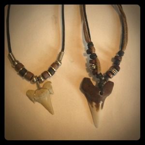 2 Shark tooth necklaces