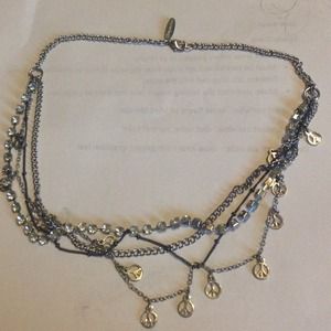 Peace and rhinestone necklace