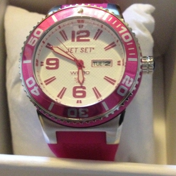 Pink jet set watch