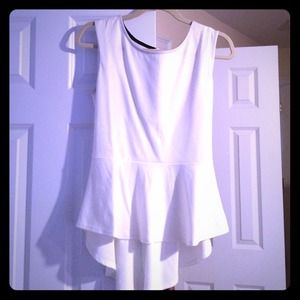 My Story White Peplum Shirt