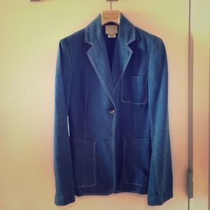 Celine Denim Fitted Blazer- Size 36 Made in France