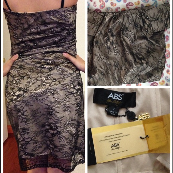 ABS COLLECTION Lace Side Peplum Dress - Picture 2 of 2