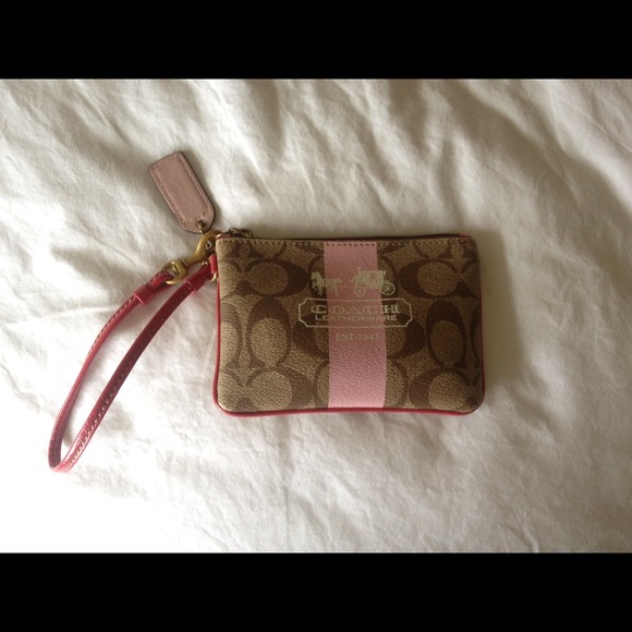 Coach multipurpose pink pouch/wristlet. keys&cards