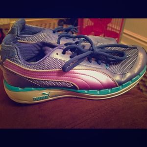 Blue and purple puma sneakers