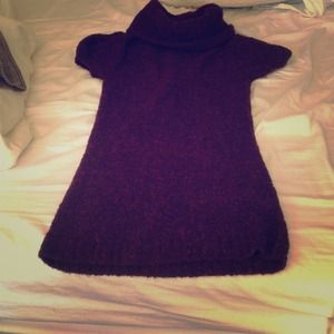 Chenille burgundy cowl neck tunic