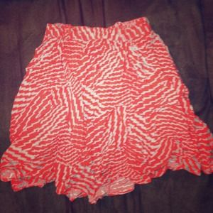 Orange print skirt
