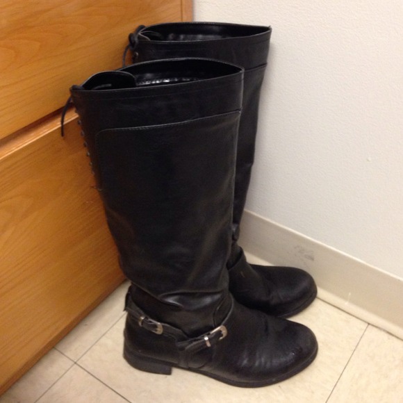 Black Leather Riding Boots