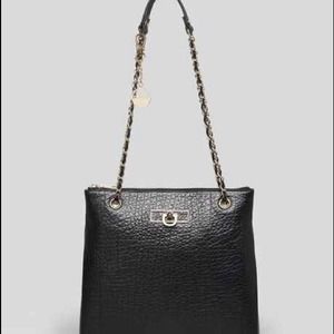 DKNY french grain leather shoulder bag