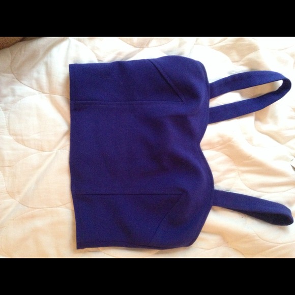 Urban Outfitters Royal Blue Zipper Crop Top
