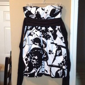 Black and white floral dress