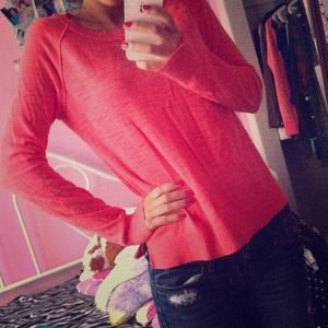 Peachy pink long sleeve sweater!