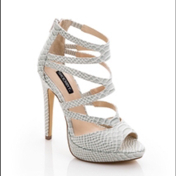 snakeskin tie up heels