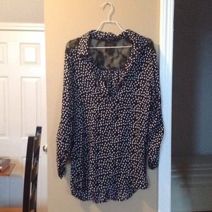 Black and white polka dot blouse