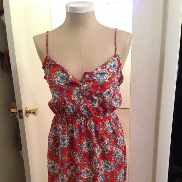 Red Floral Dress - Picture 1 of 5