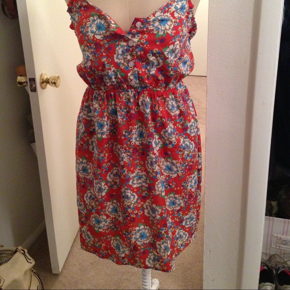 Red Floral Dress - Picture 2 of 5