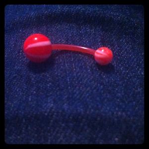 Red and white belly ring