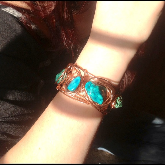 Green Turquoise & Copper Bracelet ON HOLD!
