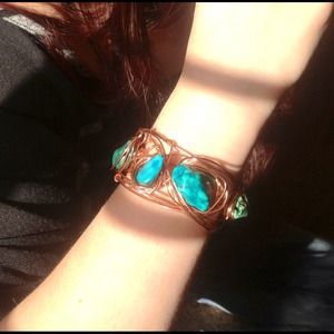 Green Turquoise & Copper Bracelet ON HOLD!