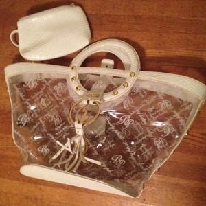 Babyphat clear tote with change purse