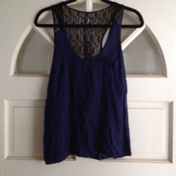 Blue and lace tank