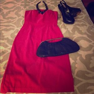 Strapless Express Raspberry Cocktail Dress sz 1/2