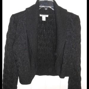 Black large knit cardigan/jacket.